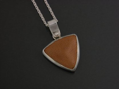 Kate Wilcox-Leigh pendant sterling bezel set leather trillion small close-up