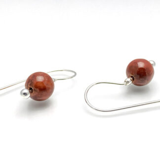 Dark Honey Dyed Jade Drop Earrings in Sterling Silver by Kate Wilcox-Leigh Gem Spotlight Collection
